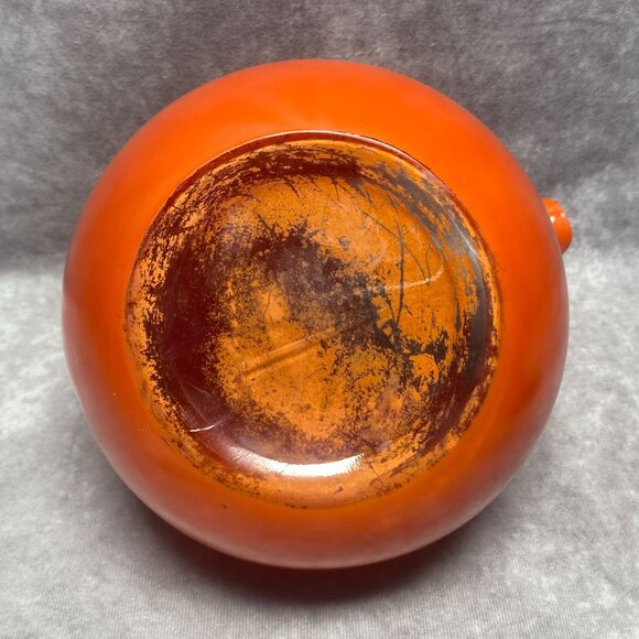 Vintage Anchor Hocking Tilt Ball Orange Ceramic Pitcher Jug  & Tumblers Set - Picture 4 of 15